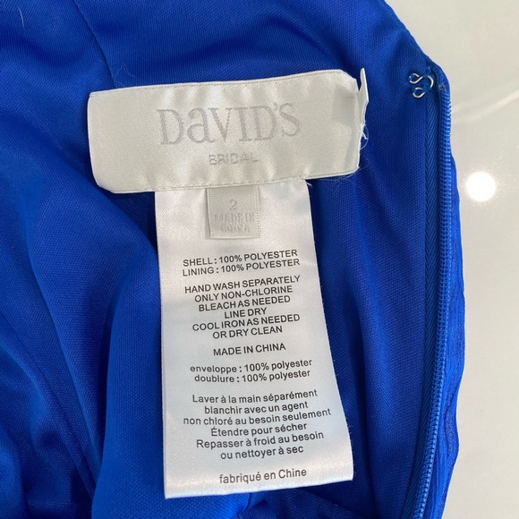 David’s bridal ruffle trim chiffon faux wrap dress - Picture 4 of 4